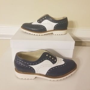 Summit Blue and White Wing Tip Oxfords